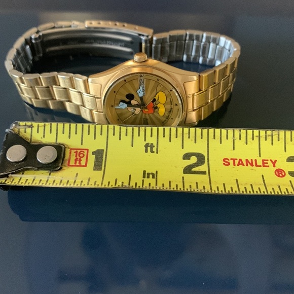 80s Gold tone Mickey Mouse Watch Starburst Dial vintage - Picture 6 of 7